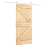 vidaXL Ușă glisantă cu set feronerie, 90x210 cm, lemn masiv de pin