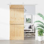 vidaXL Ușă glisantă cu set de feronerie 85x210 cm, lemn masiv de pin vidaXL Ușă glisantă cu set de feronerie 85x210 cm, lemn masiv de pin