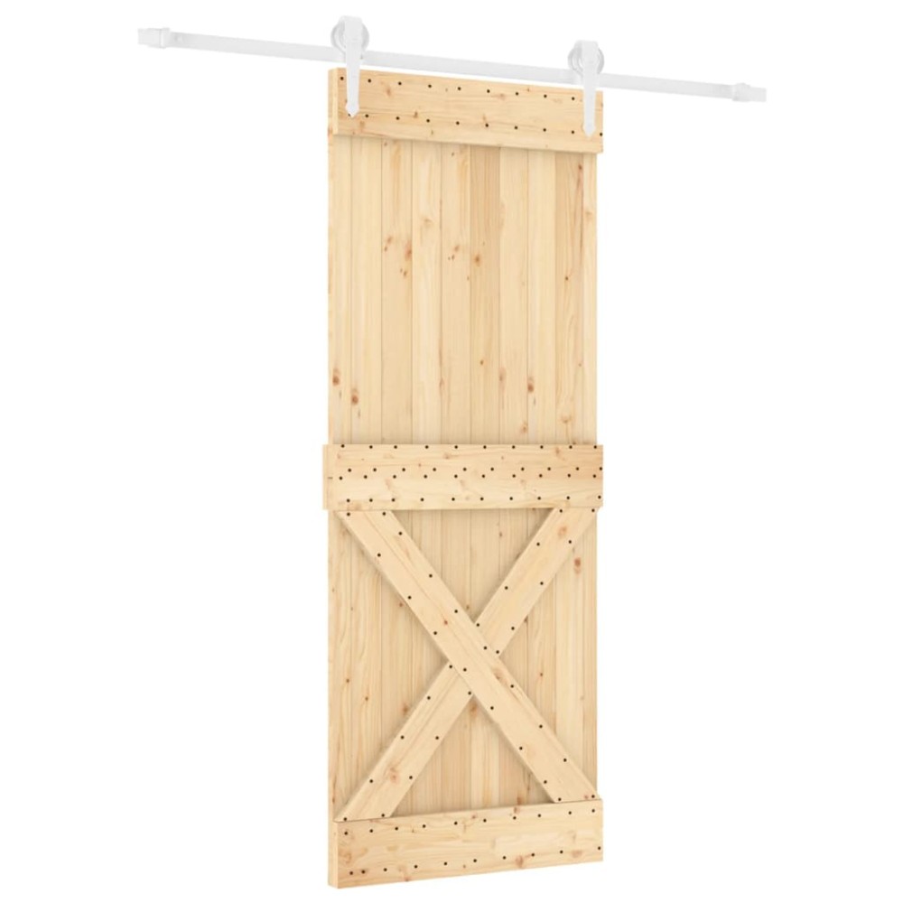 vidaXL Ușă glisantă cu set de feronerie 80x210 cm, lemn masiv de pin