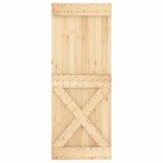 vidaXL Ușă glisantă cu set de feronerie 80x210 cm, lemn masiv de pin vidaXL Ușă glisantă cu set de feronerie 80x210 cm, lemn masiv de pin