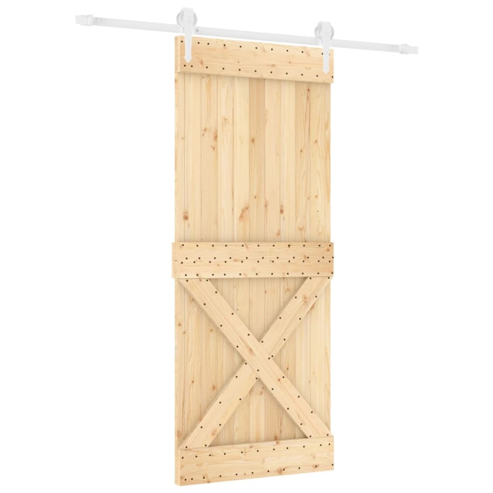vidaXL Ușă glisantă cu set feronerie, 90x210 cm, lemn masiv de pin