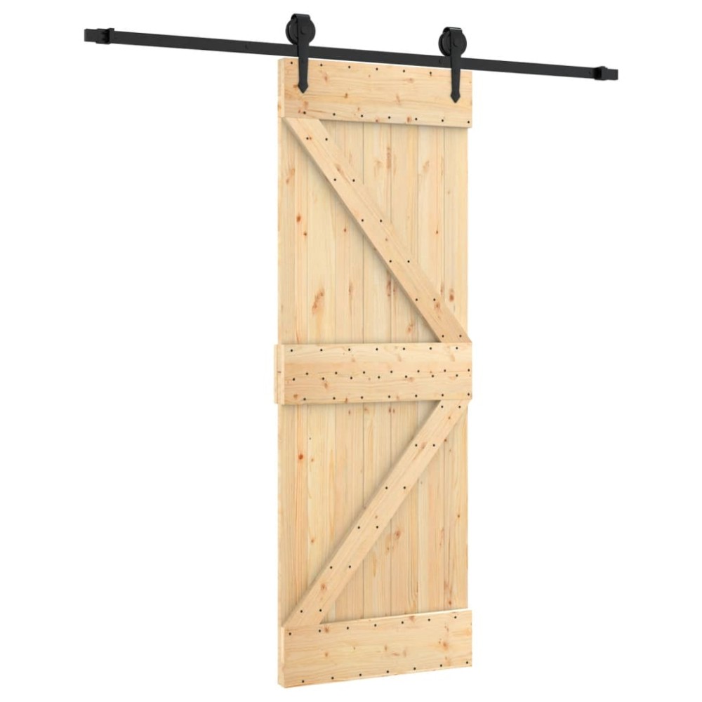 vidaXL Ușă glisantă cu set de feronerie 70x210 cm, lemn masiv de pin