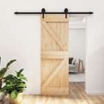 vidaXL Ușă glisantă cu set de feronerie 70x210 cm, lemn masiv de pin vidaXL Ușă glisantă cu set de feronerie 70x210 cm, lemn masiv de pin