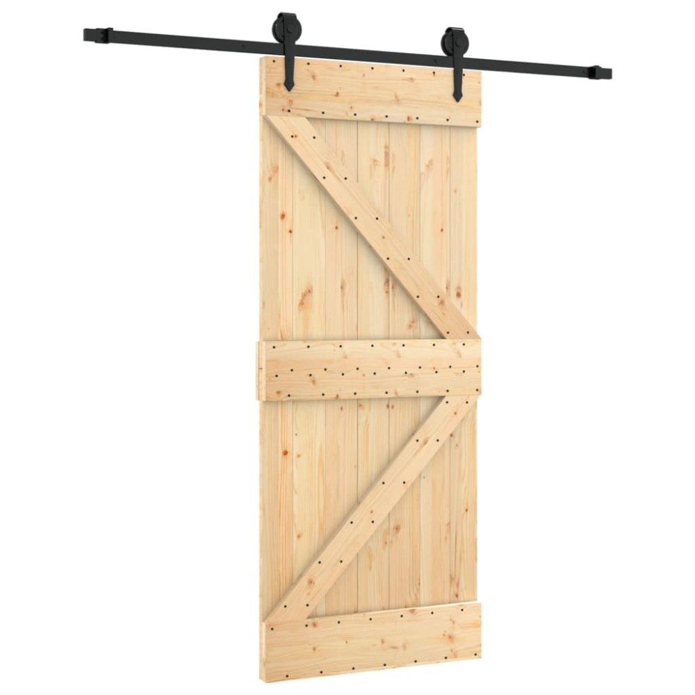 vidaXL Ușă glisantă cu set de feronerie 85x210 cm, lemn masiv de pin