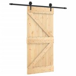 vidaXL Ușă glisantă cu set de feronerie 95x210 cm, lemn masiv de pin vidaXL Ușă glisantă cu set de feronerie 95x210 cm, lemn masiv de pin