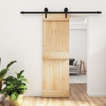 vidaXL Ușă glisantă cu set de feronerie 70x210 cm, lemn masiv de pin vidaXL Ușă glisantă cu set de feronerie 70x210 cm, lemn masiv de pin