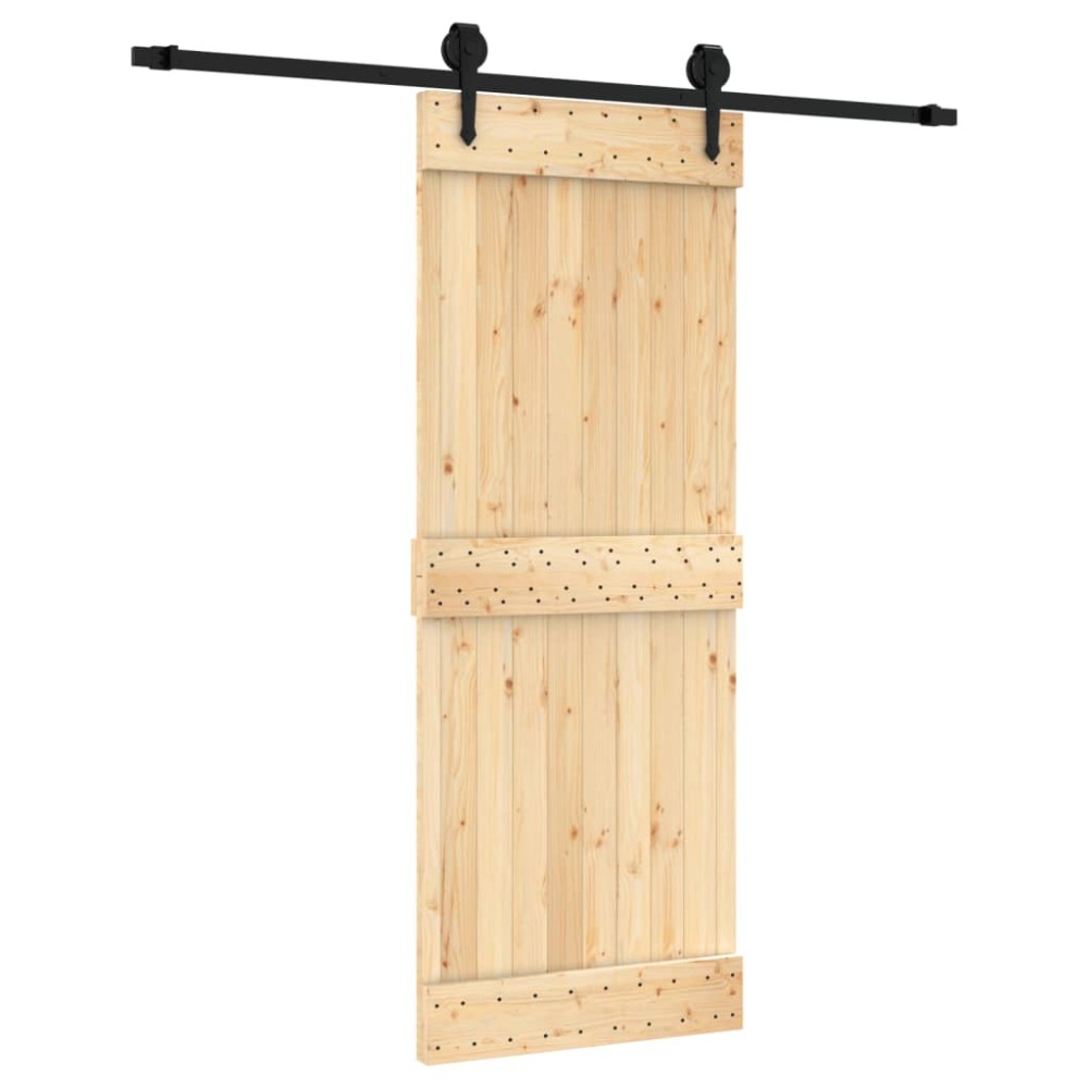 vidaXL Ușă glisantă cu set de feronerie 80x210 cm, lemn masiv de pin