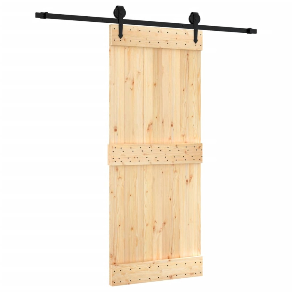 vidaXL Ușă glisantă cu set de feronerie 85x210 cm, lemn masiv de pin