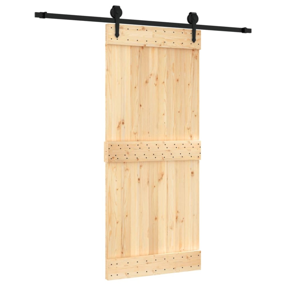 vidaXL Ușă glisantă cu set feronerie, 90x210 cm, lemn masiv de pin