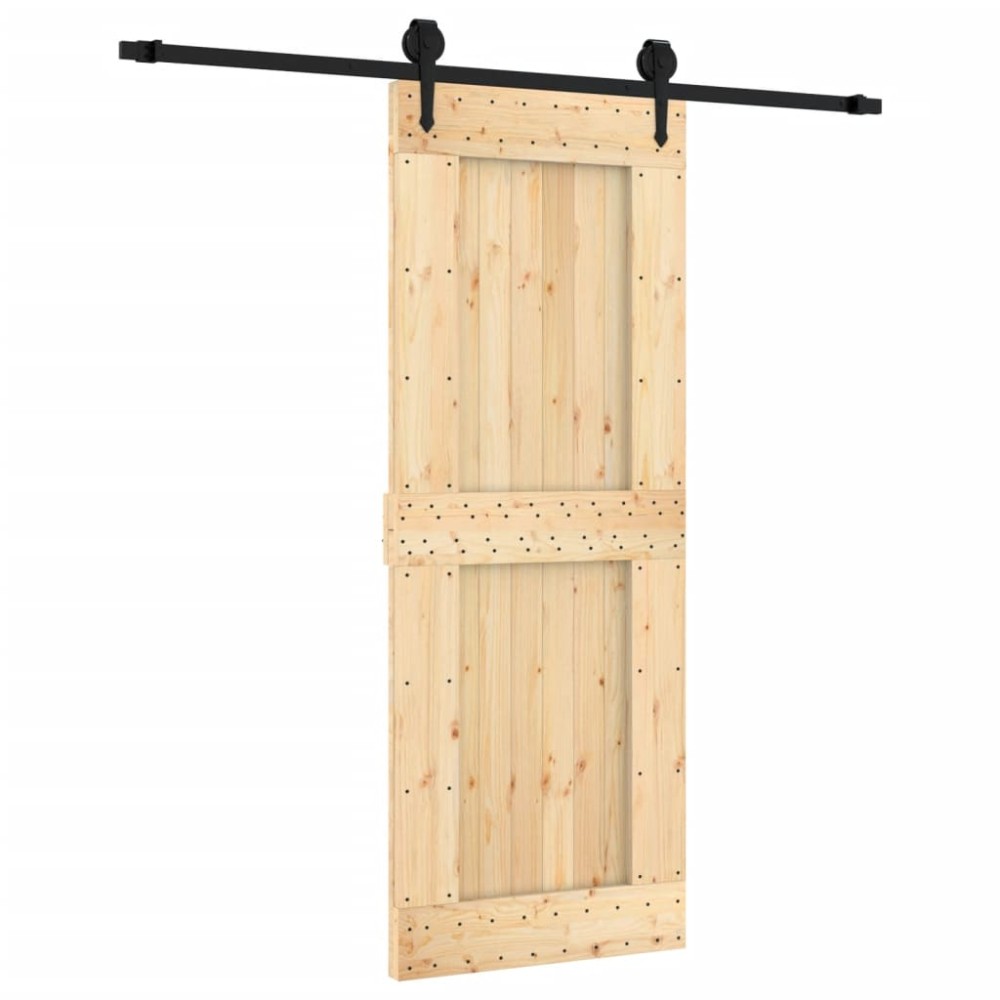 vidaXL Ușă glisantă cu set de feronerie 80x210 cm, lemn masiv de pin