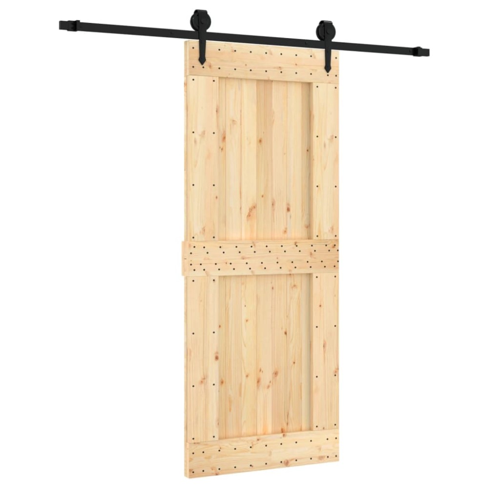 vidaXL Ușă glisantă cu set de feronerie 85x210 cm, lemn masiv de pin