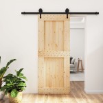 vidaXL Ușă glisantă cu set de feronerie 85x210 cm, lemn masiv de pin vidaXL Ușă glisantă cu set de feronerie 85x210 cm, lemn masiv de pin