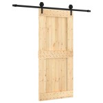 vidaXL Ușă glisantă cu set feronerie, 90x210 cm, lemn masiv de pin