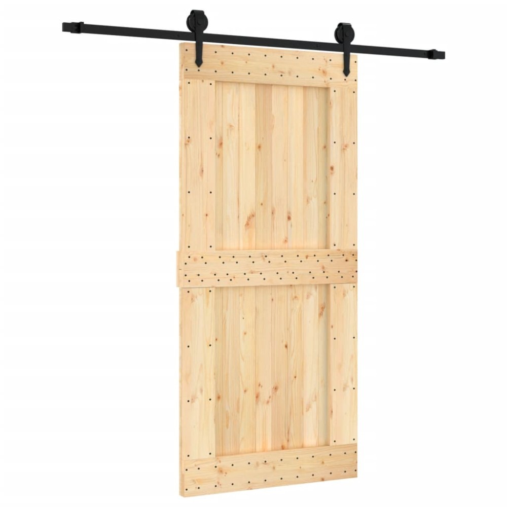 vidaXL Ușă glisantă cu set de feronerie 95x210 cm, lemn masiv de pin