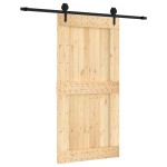 vidaXL Ușă glisantă cu set feronerie, 100x210 cm, lemn masiv de pin vidaXL Ușă glisantă cu set feronerie, 100x210 cm, lemn masiv de pin