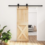 vidaXL Ușă glisantă cu set de feronerie 70x210 cm, lemn masiv de pin vidaXL Ușă glisantă cu set de feronerie 70x210 cm, lemn masiv de pin
