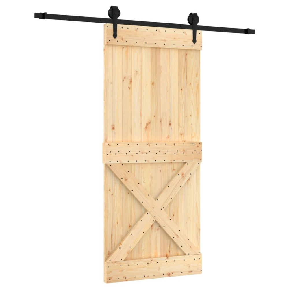 vidaXL Ușă glisantă cu set feronerie, 90x210 cm, lemn masiv de pin