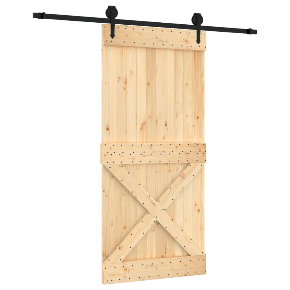 vidaXL Ușă glisantă cu set de feronerie 95x210 cm, lemn masiv de pin