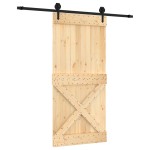 vidaXL Ușă glisantă cu set de feronerie 95x210 cm, lemn masiv de pin