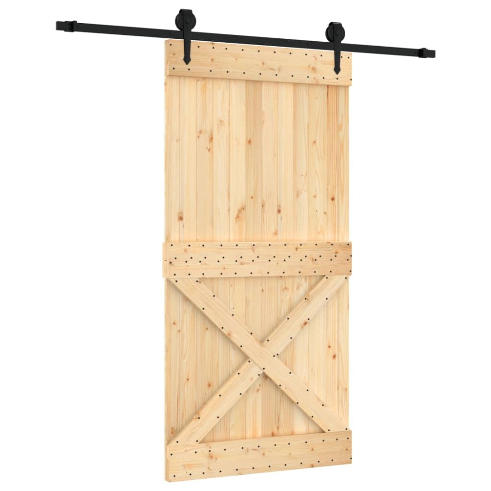 vidaXL Ușă glisantă cu set feronerie, 100x210 cm, lemn masiv de pin
