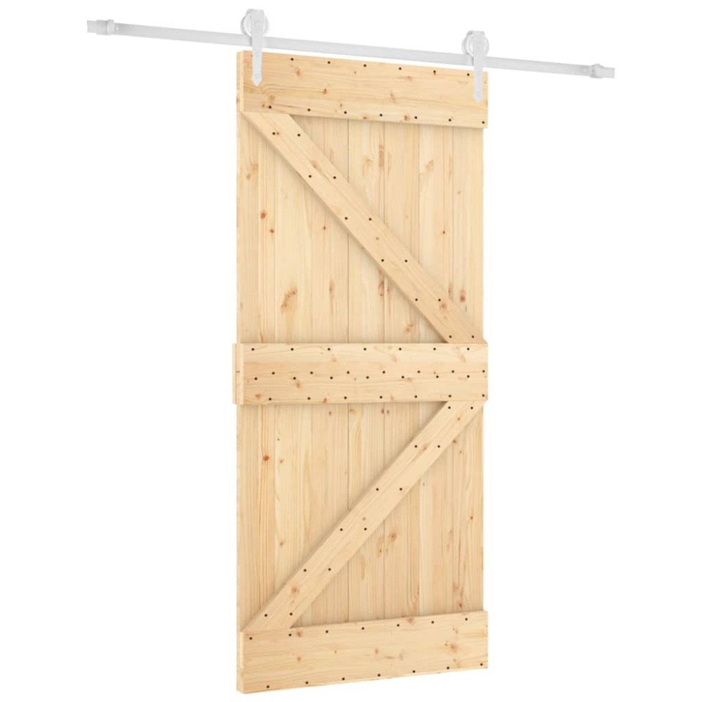 vidaXL Ușă glisantă cu set de feronerie 95x210 cm, lemn masiv de pin