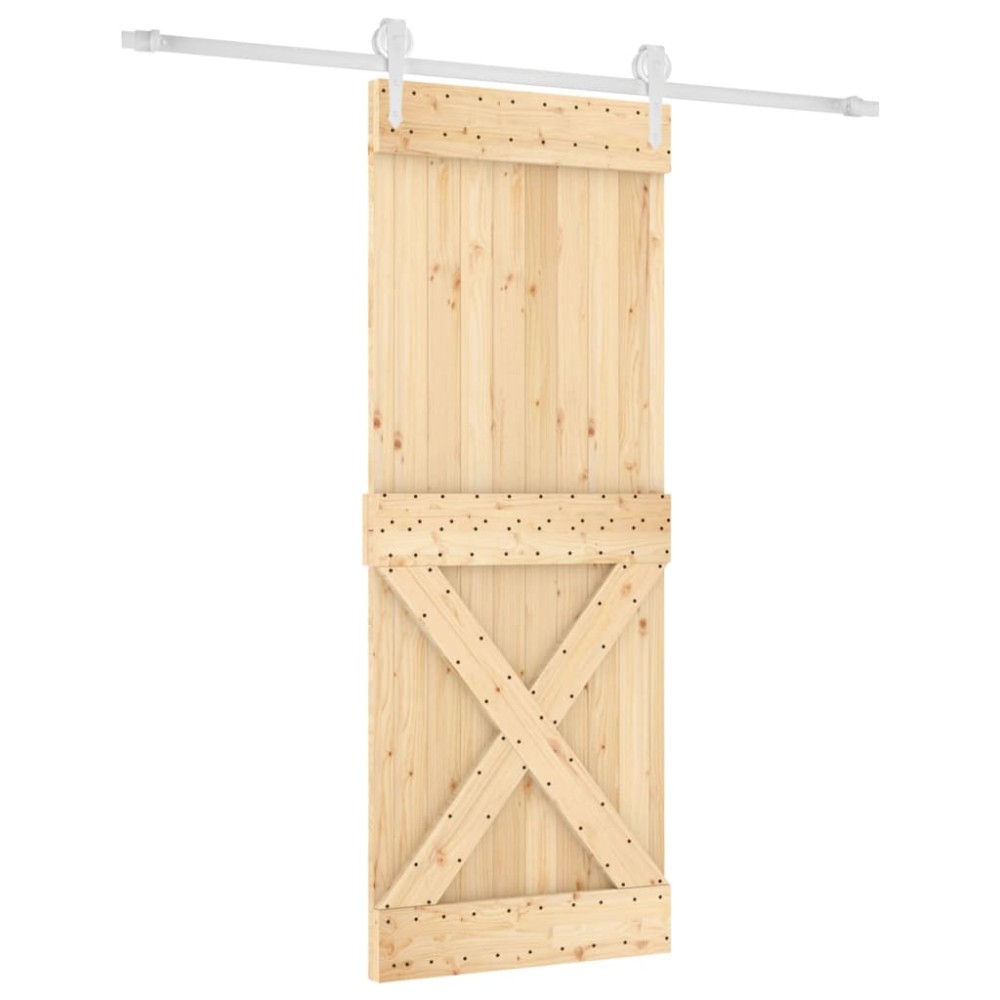 vidaXL Ușă glisantă cu set feronerie, 90x210 cm, lemn masiv de pin