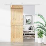 vidaXL Ușă glisantă cu set de feronerie 70x210 cm, lemn masiv de pin vidaXL Ușă glisantă cu set de feronerie 70x210 cm, lemn masiv de pin