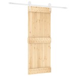 vidaXL Ușă glisantă cu set de feronerie 80x210 cm, lemn masiv de pin vidaXL Ușă glisantă cu set de feronerie 80x210 cm, lemn masiv de pin