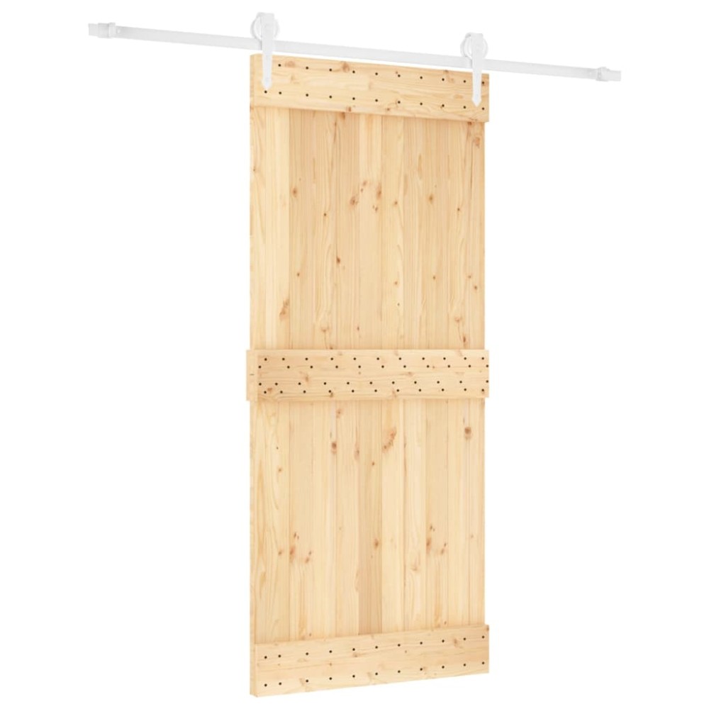 vidaXL Ușă glisantă cu set feronerie, 90x210 cm, lemn masiv de pin