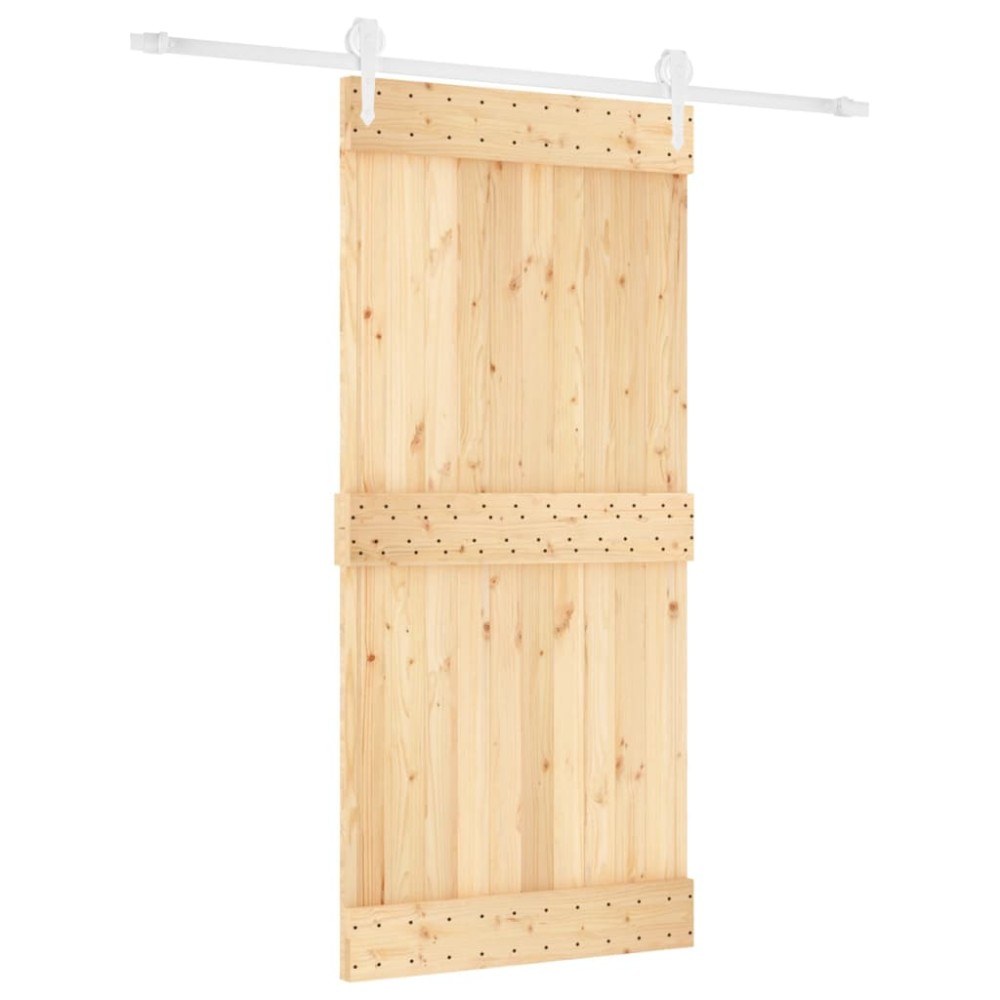 vidaXL Ușă glisantă cu set de feronerie 95x210 cm, lemn masiv de pin