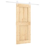 vidaXL Ușă glisantă cu set de feronerie 85x210 cm, lemn masiv de pin vidaXL Ușă glisantă cu set de feronerie 85x210 cm, lemn masiv de pin