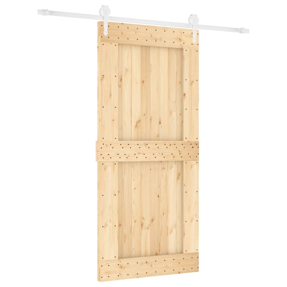 vidaXL Ușă glisantă cu set de feronerie 95x210 cm, lemn masiv de pin