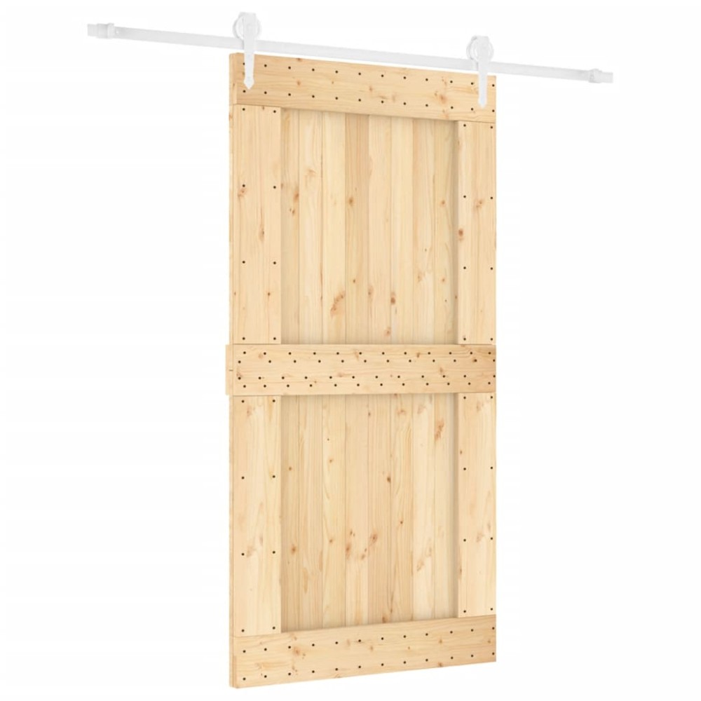 vidaXL Ușă glisantă cu set feronerie, 100x210 cm, lemn masiv de pin