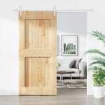 vidaXL Ușă glisantă cu set feronerie, 100x210 cm, lemn masiv de pin vidaXL Ușă glisantă cu set feronerie, 100x210 cm, lemn masiv de pin