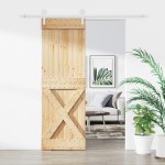 vidaXL Ușă glisantă cu set de feronerie 70x210 cm, lemn masiv de pin vidaXL Ușă glisantă cu set de feronerie 70x210 cm, lemn masiv de pin