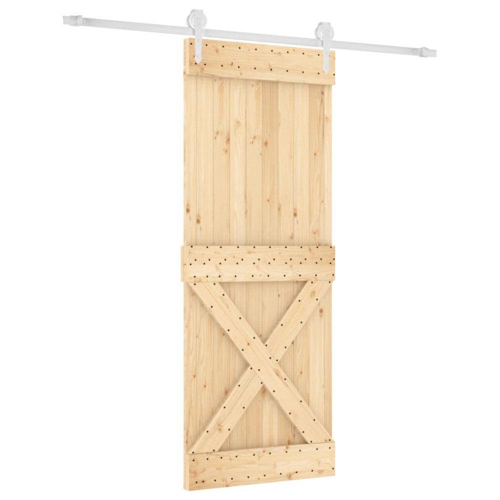 vidaXL Ușă glisantă cu set de feronerie 80x210 cm, lemn masiv de pin