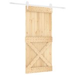 vidaXL Ușă glisantă cu set de feronerie 95x210 cm, lemn masiv de pin vidaXL Ușă glisantă cu set de feronerie 95x210 cm, lemn masiv de pin