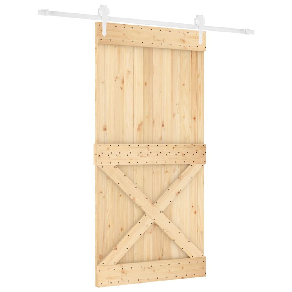 vidaXL Ușă glisantă cu set feronerie, 100x210 cm, lemn masiv de pin
