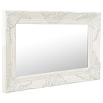 vidaXL Oglindă de perete în stil baroc, alb, 60 x 40 cm vidaXL Oglindă de perete în stil baroc, alb, 60 x 40 cm