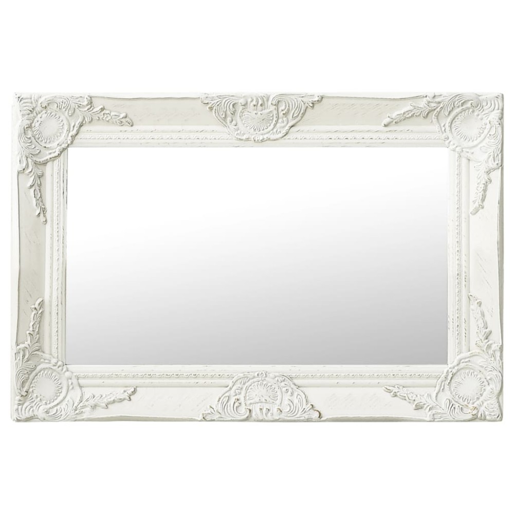 vidaXL Oglindă de perete în stil baroc, alb, 60 x 40 cm