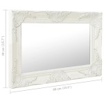 vidaXL Oglindă de perete în stil baroc, alb, 60 x 40 cm vidaXL Oglindă de perete în stil baroc, alb, 60 x 40 cm