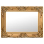 vidaXL Oglindă de perete în stil baroc, auriu, 60 x 40 cm vidaXL Oglindă de perete în stil baroc, auriu, 60 x 40 cm