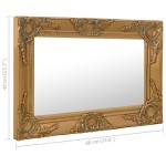 vidaXL Oglindă de perete în stil baroc, auriu, 60 x 40 cm vidaXL Oglindă de perete în stil baroc, auriu, 60 x 40 cm