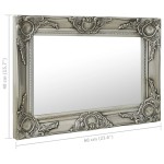 vidaXL Oglindă de perete în stil baroc, argintiu, 60 x 40 cm vidaXL Oglindă de perete în stil baroc, argintiu, 60 x 40 cm