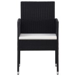 vidaXL Set mobilier de grădină, 9 piese, negru, poliratan și oțel vidaXL Set mobilier de grădină, 9 piese, negru, poliratan și oțel