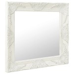 vidaXL Oglindă de perete în stil baroc, alb, 60 x 60 cm