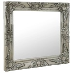vidaXL Oglindă de perete în stil baroc, argintiu, 60 x 60 cm vidaXL Oglindă de perete în stil baroc, argintiu, 60 x 60 cm