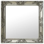 vidaXL Oglindă de perete în stil baroc, argintiu, 60 x 60 cm vidaXL Oglindă de perete în stil baroc, argintiu, 60 x 60 cm