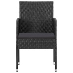 vidaXL Set mobilier de grădină, 5 piese, negru, poliratan și oțel