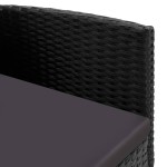 vidaXL Set mobilier de grădină, 5 piese, negru, poliratan și oțel